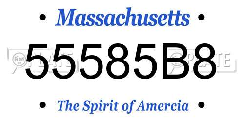 55585B8 Massachusetts License Plate