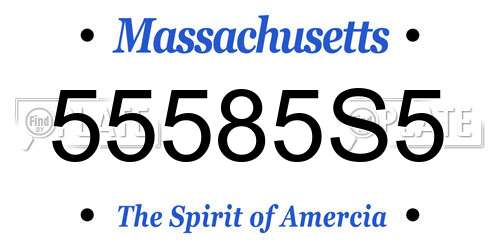 55585S5 Massachusetts License Plate