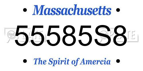55585S8 Massachusetts License Plate