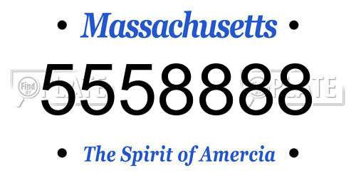 5558888 Massachusetts License Plate