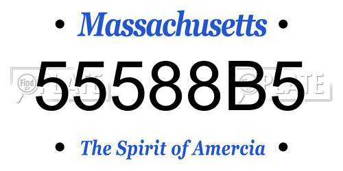 55588B5 Massachusetts License Plate
