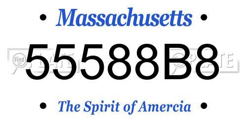 55588B8 Massachusetts License Plate