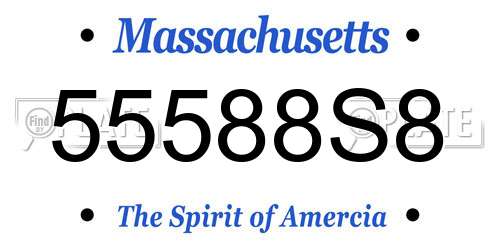 55588S8 Massachusetts License Plate