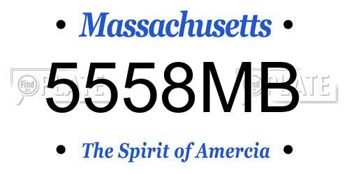 5558MB Massachusetts License Plate