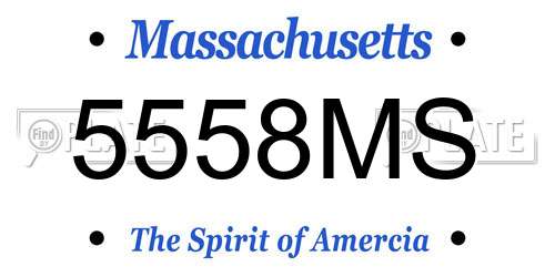 5558MS Massachusetts License Plate