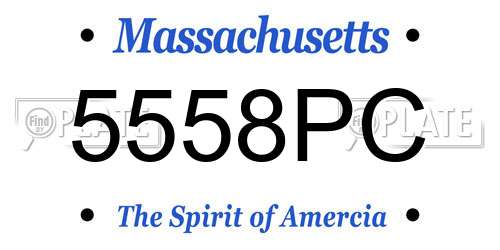5558PC Massachusetts License Plate