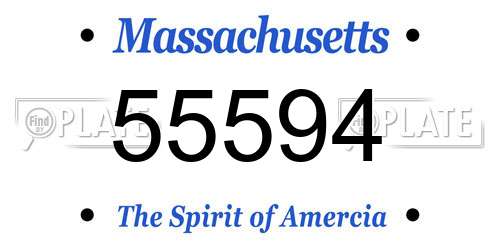 55594 Massachusetts License Plate