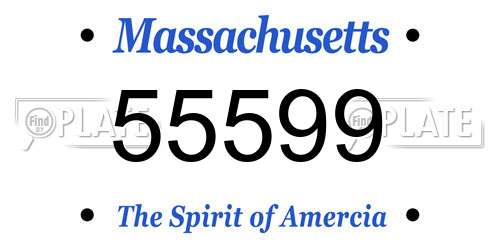55599 Massachusetts License Plate