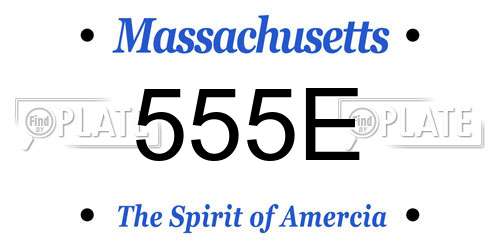 555E Massachusetts License Plate