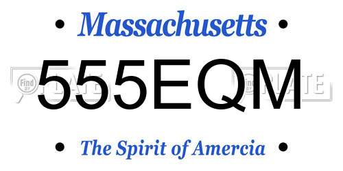 555EQM Massachusetts License Plate