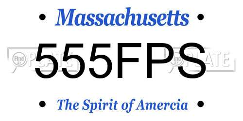 555FPS Massachusetts License Plate
