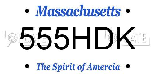 555HDK Massachusetts License Plate