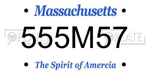 555M57 Massachusetts License Plate