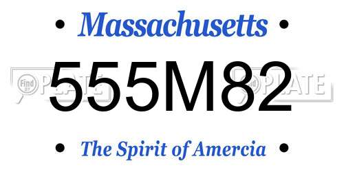 555M82 Massachusetts License Plate