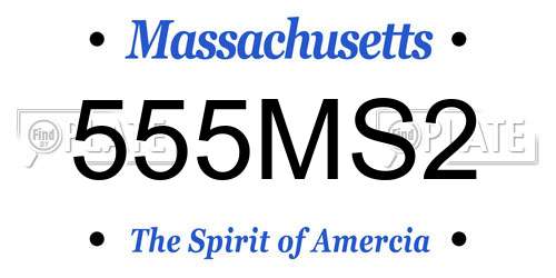 555MS2 Massachusetts License Plate