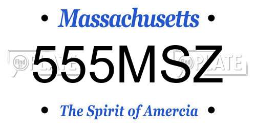 555MSZ Massachusetts License Plate