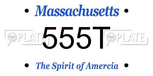 555T Massachusetts License Plate