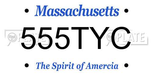 555TYC Massachusetts License Plate