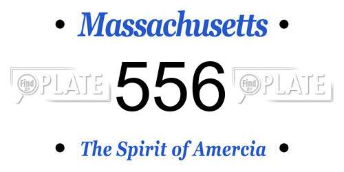556 Massachusetts License Plate