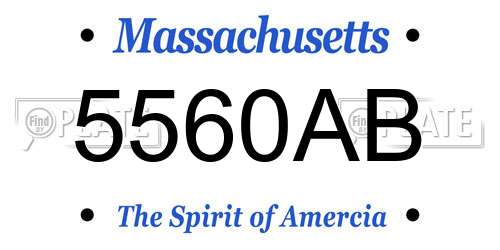 5560AB Massachusetts License Plate