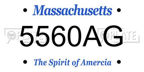 5560AG Massachusetts License Plate