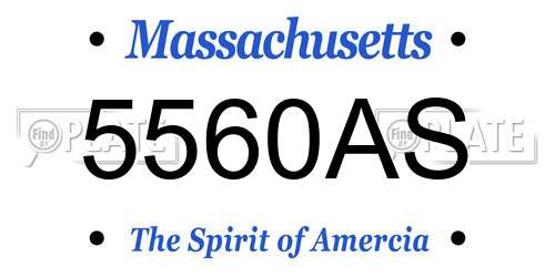 5560AS Massachusetts License Plate