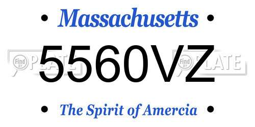 5560VZ Massachusetts License Plate