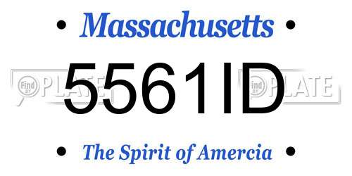 5561ID Massachusetts License Plate