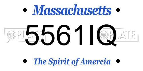 5561IQ Massachusetts License Plate