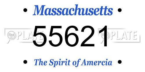 55621 Massachusetts License Plate