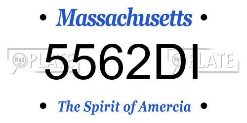 5562DI Massachusetts License Plate