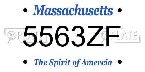 5563ZF Massachusetts License Plate