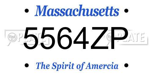 5564ZP Massachusetts License Plate