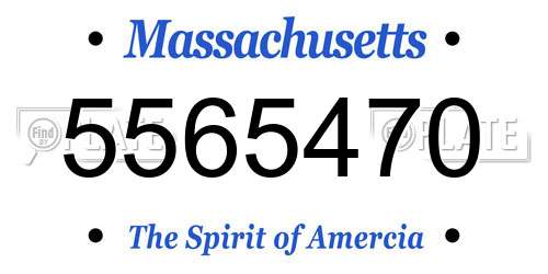 5565470 Massachusetts License Plate