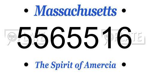 5565516 Massachusetts License Plate