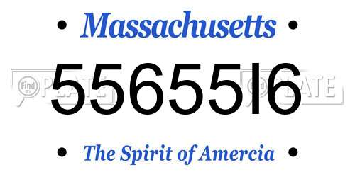 55655I6 Massachusetts License Plate