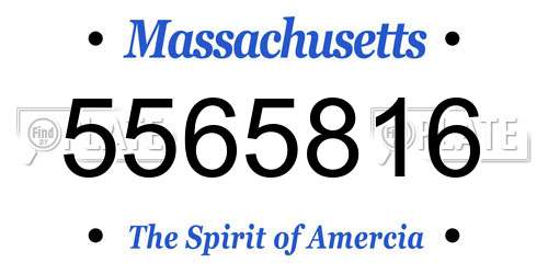 5565816 Massachusetts License Plate