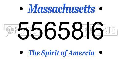 55658I6 Massachusetts License Plate