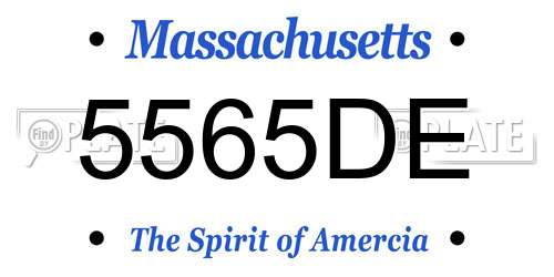 5565DE Massachusetts License Plate