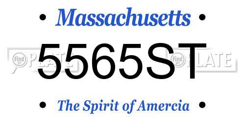 5565ST Massachusetts License Plate