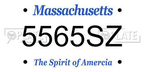5565SZ Massachusetts License Plate