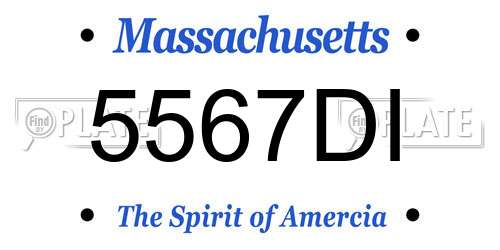 5567DI Massachusetts License Plate