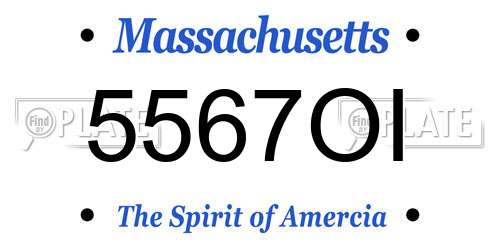 5567OI Massachusetts License Plate