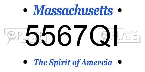 5567QI Massachusetts License Plate