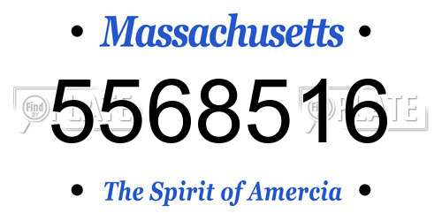 5568516 Massachusetts License Plate