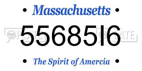 55685I6 Massachusetts License Plate