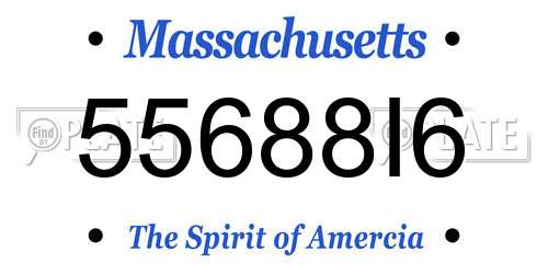 55688I6 Massachusetts License Plate