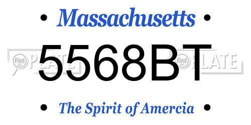 5568BT Massachusetts License Plate