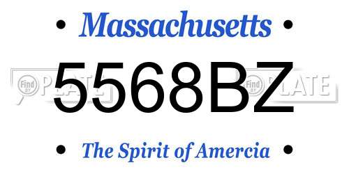 5568BZ Massachusetts License Plate