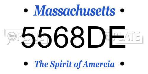5568DE Massachusetts License Plate